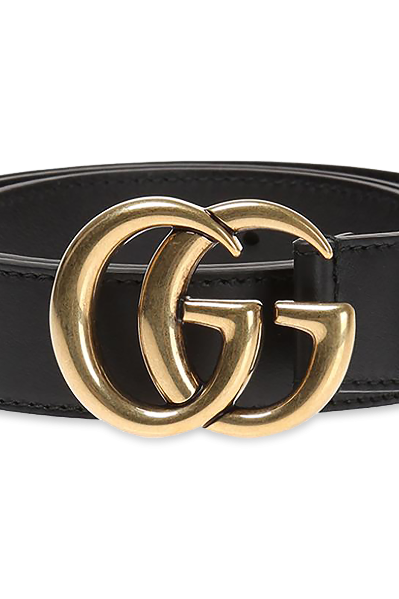 Black gucci belt with gold buckle on sale